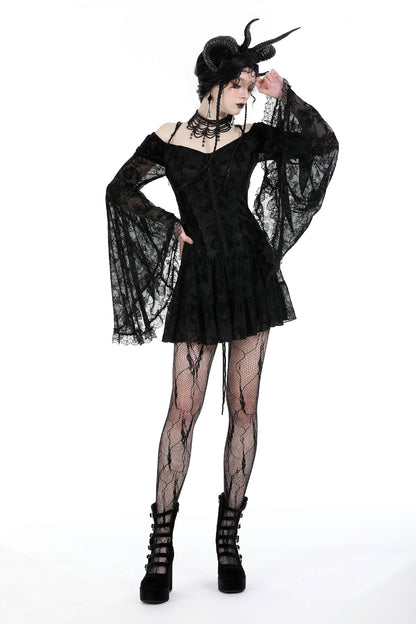 Count Your Blessings Gothic Off Shoulder Dress by Dark In Love