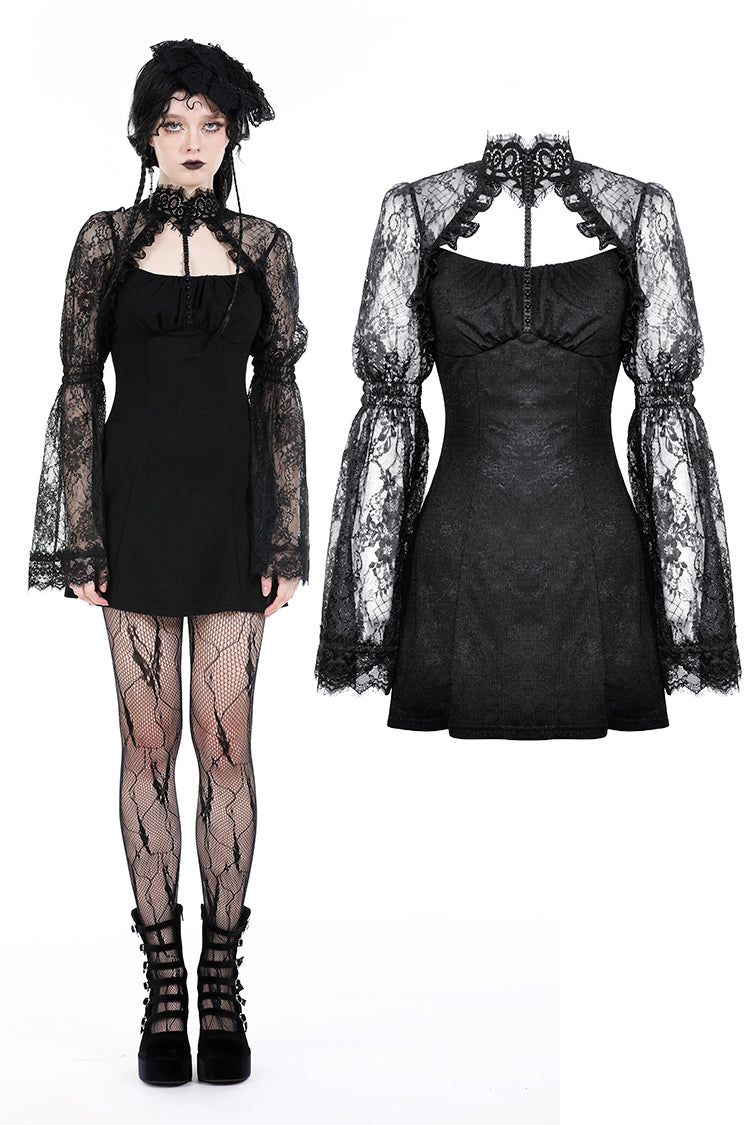 Gothic Rosie Lace Sleeve Dress by Dark In Love