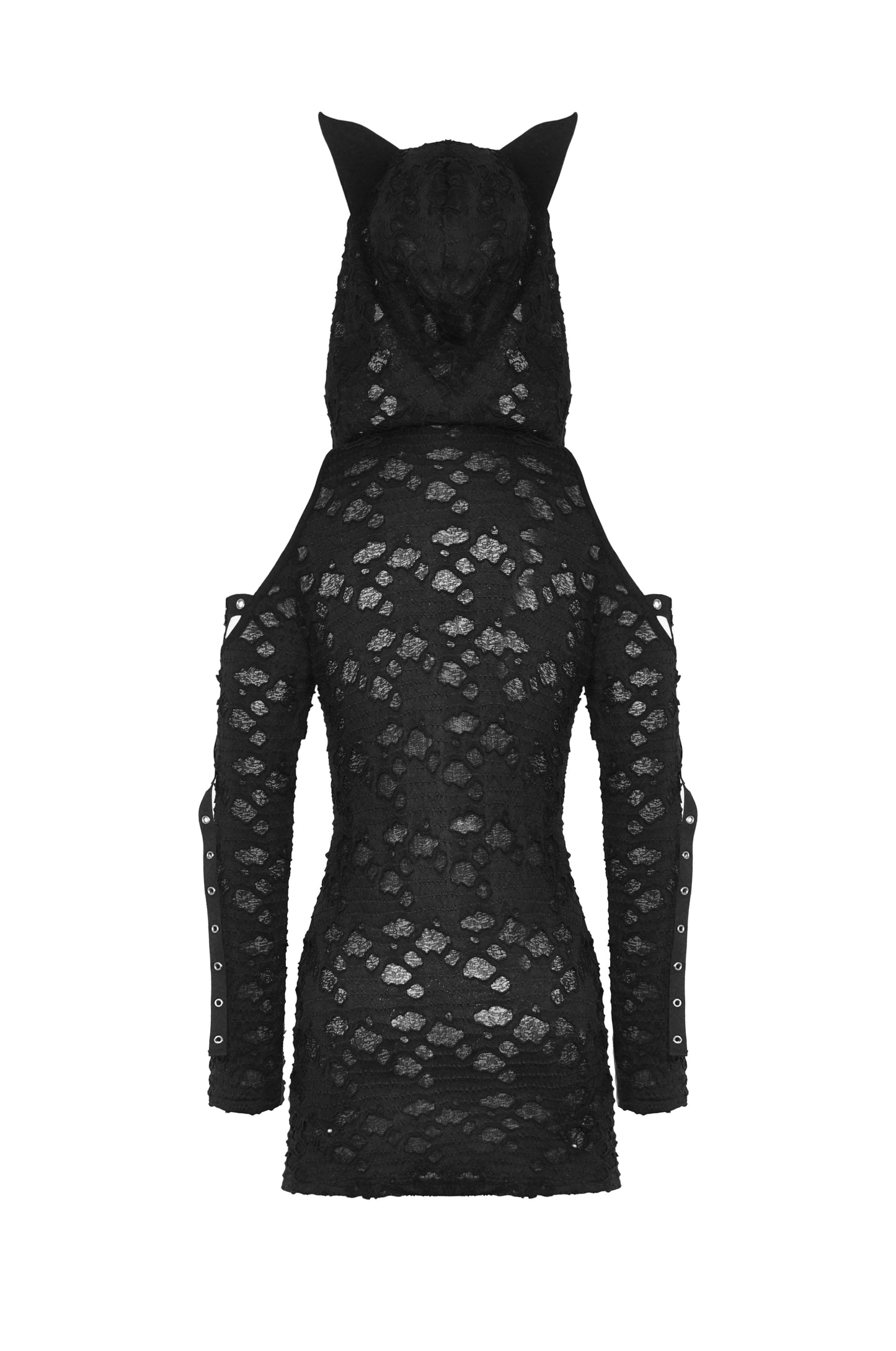 Gothic Black Cat Ears Hooded Dress by Dark In Love