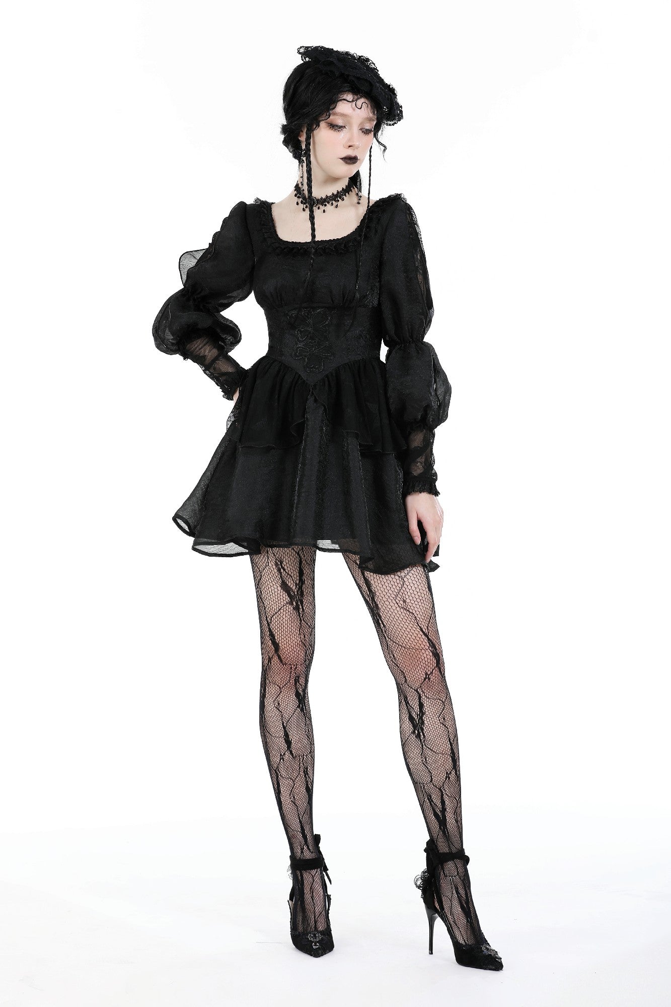 Gothic Spring Bubble Sleeve Dress by Dark In Love