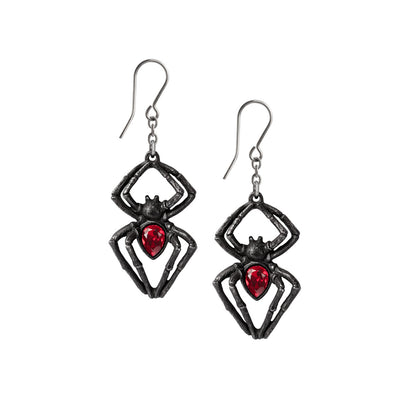 Black Widow Spider Earrings by Alchemy Gothic