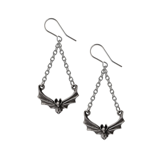 The Attic Bat Dropper Earrings by Alchemy Gothic