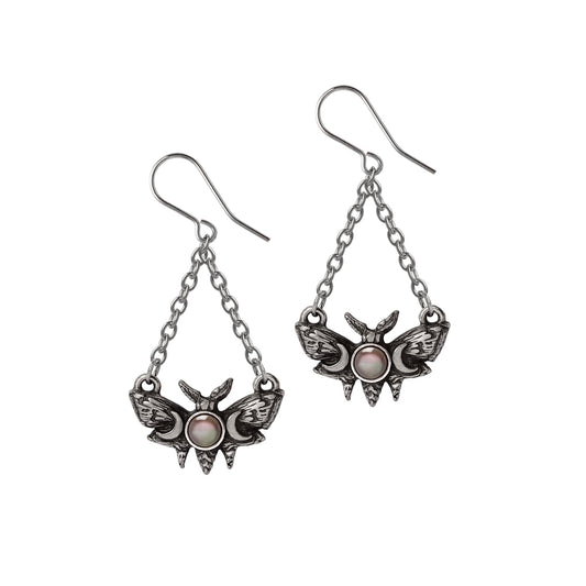 Lunar Moth Dropper Earrings by Alchemy Gothic