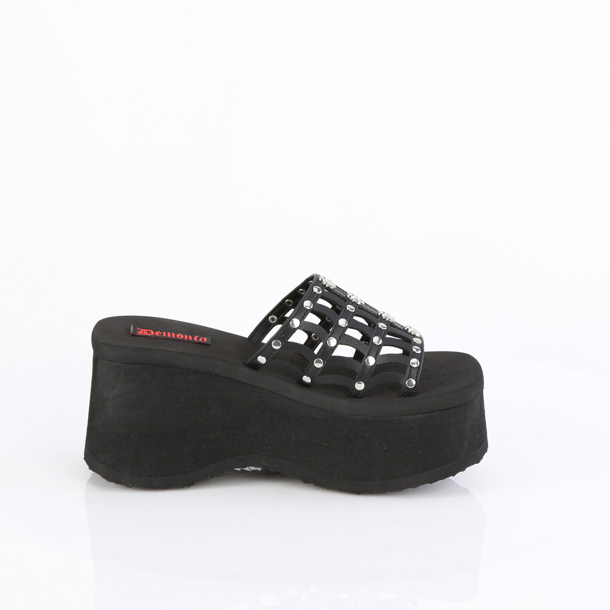 FUNN-13 Spiderweb Studded Platform Sandal Shoes by Demonia