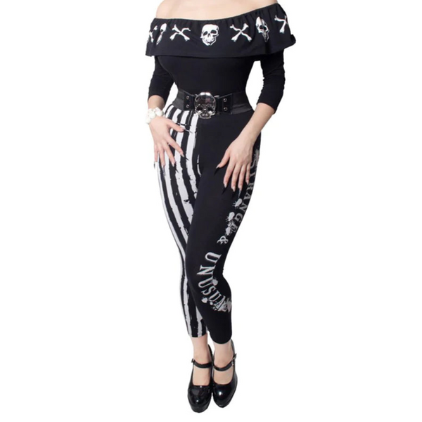 Strange & Unusual Stripe Capri Leggings by Kreepsville 666