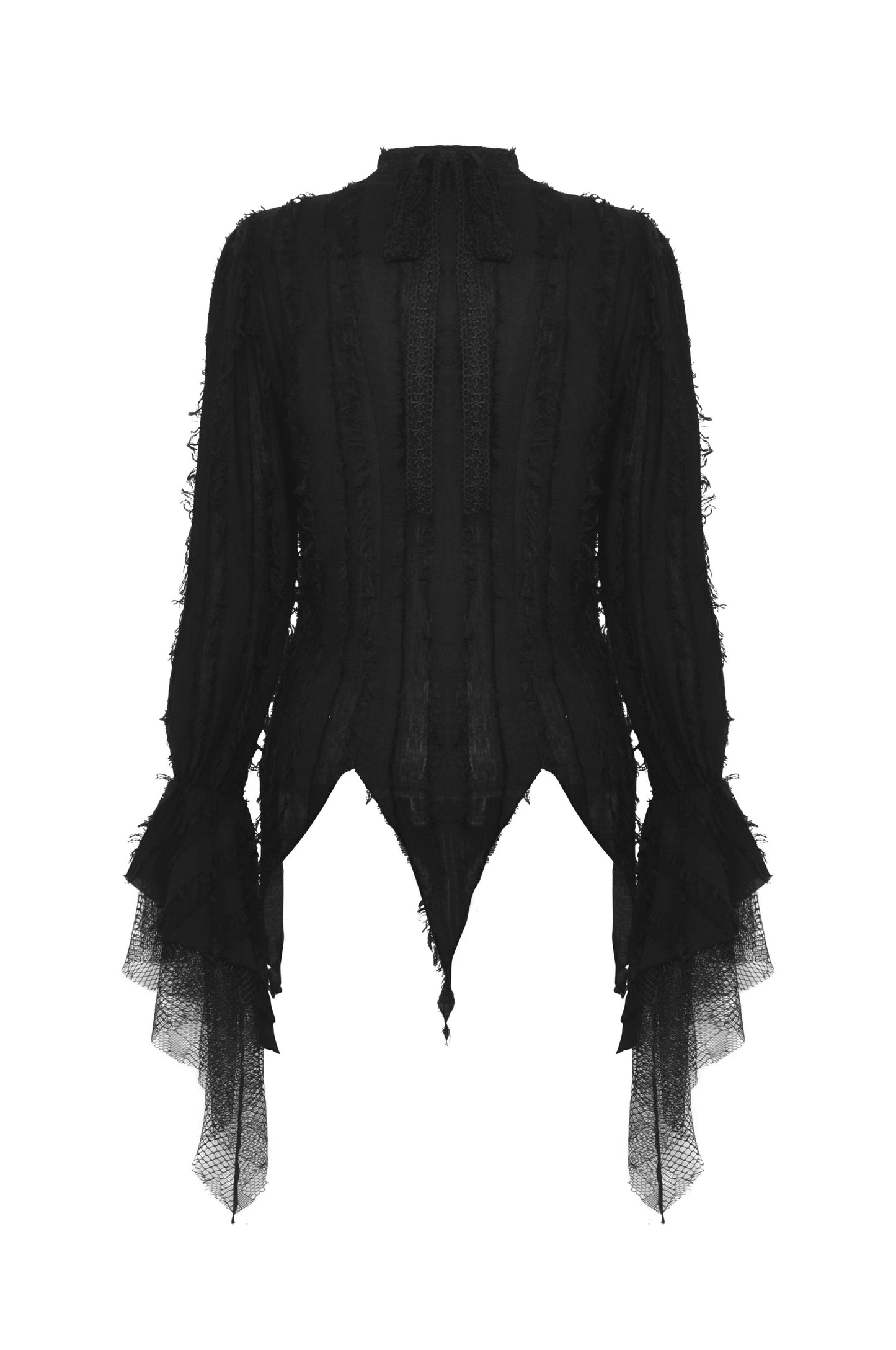 Moonlight Chords Frayed Ruffle Button Up Top by Dark In Love