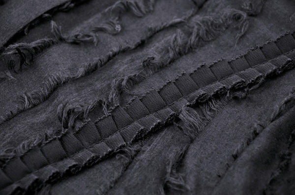 Moonlight Chords Frayed Ruffle Button Up Top by Dark In Love