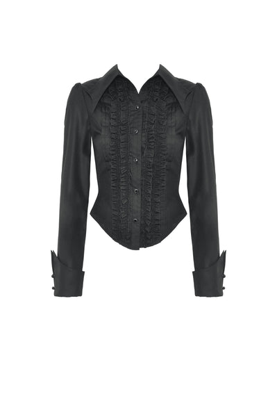Gothic Nights Ruffle Blouse Top by Dark In Love