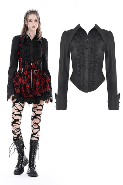 Gothic Nights Ruffle Blouse Top by Dark In Love