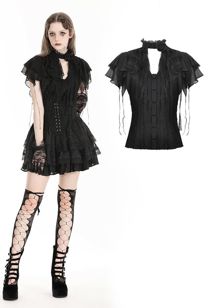 Fleur Noire Gothic Blouse Top by Dark In Love