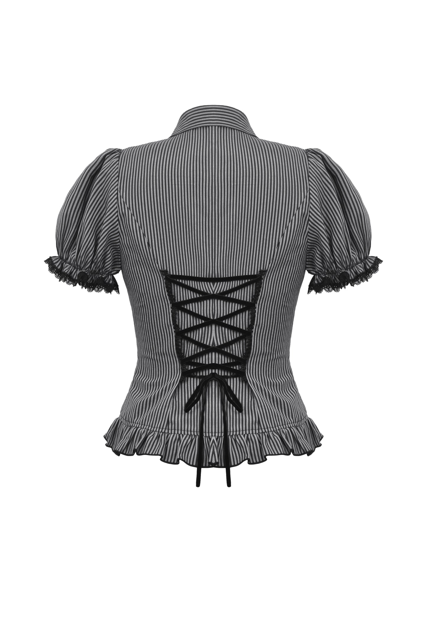 Dark Charm Gothic Striped Blouse Top by Dark In Love