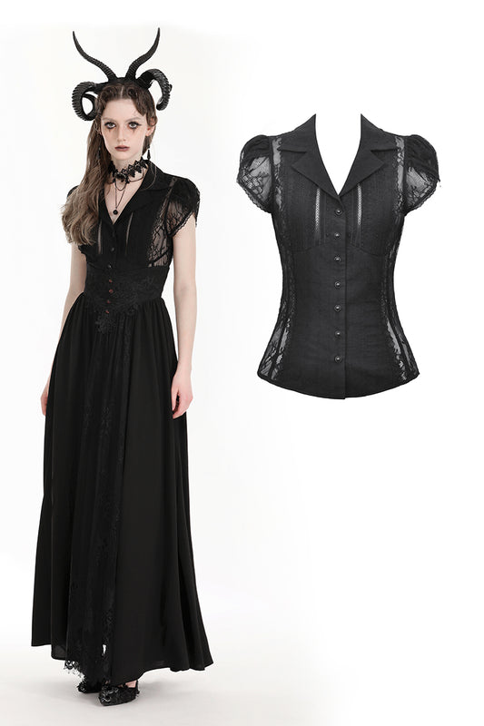 Chivalry Gothic Lace Blouse Top by Dark In Love