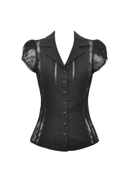 Chivalry Gothic Lace Blouse Top by Dark In Love