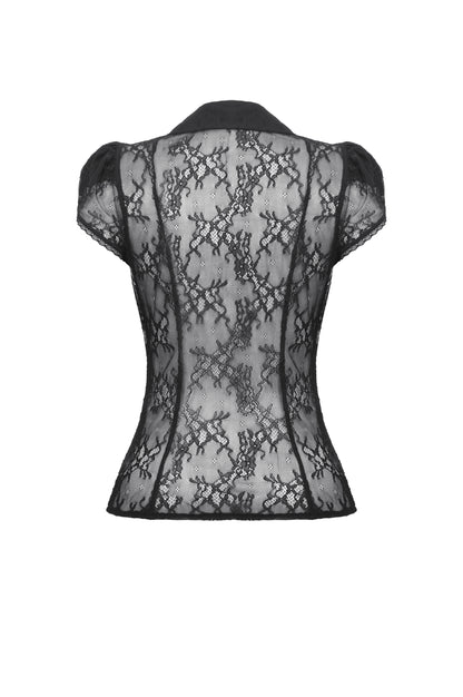 Chivalry Gothic Lace Blouse Top by Dark In Love