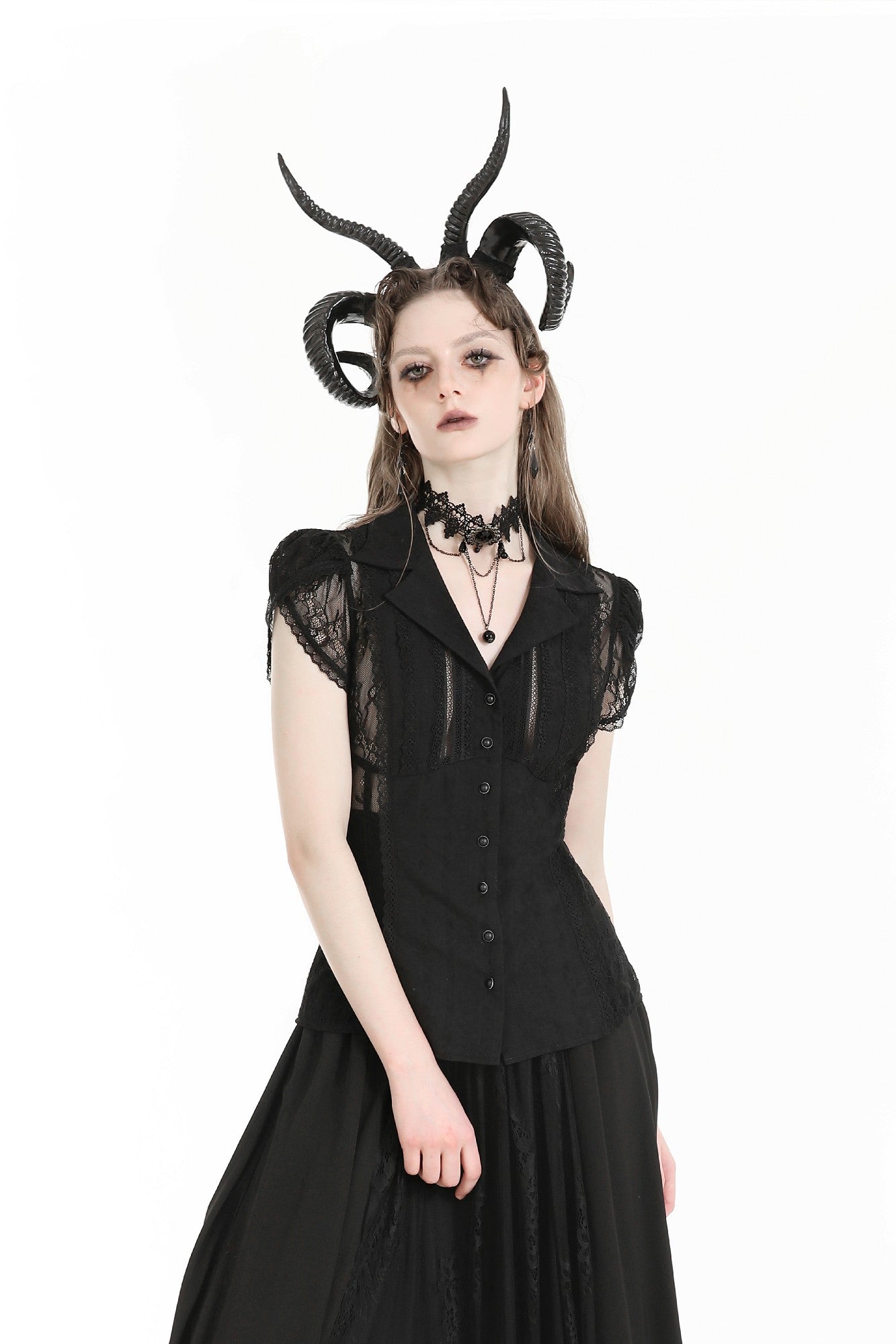 Chivalry Gothic Lace Blouse Top by Dark In Love