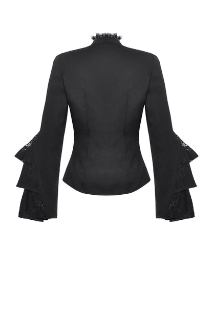 Deidre Gothic Ruffle Blouse Top by Dark In Love