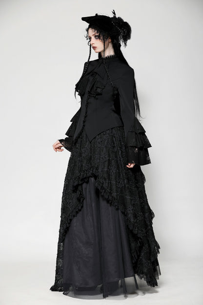 Deidre Gothic Ruffle Blouse Top by Dark In Love