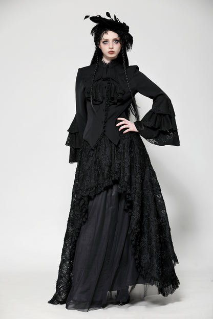 Deidre Gothic Ruffle Blouse Top by Dark In Love