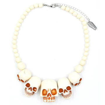 Skull Collection White Necklace by Kreepsville 666