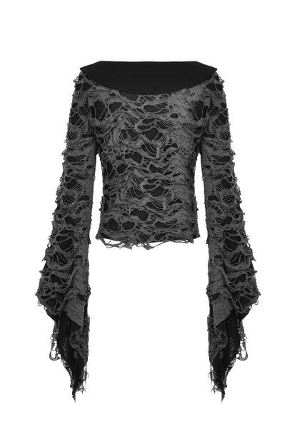 Bram Shredded Gothic Cardigan Top by Dark In Love