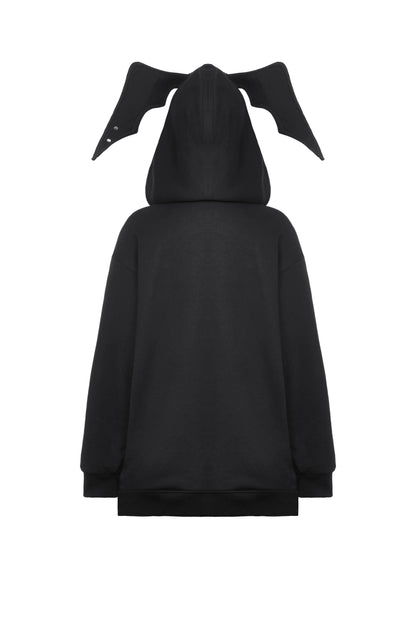 Layla Gothic Bat Hoodie Top by Dark In Love