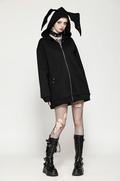 Layla Gothic Bat Hoodie Top by Dark In Love