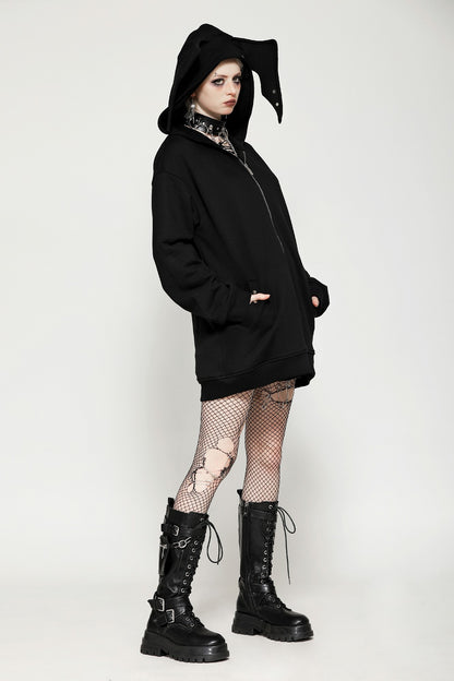 Layla Gothic Bat Hoodie Top by Dark In Love