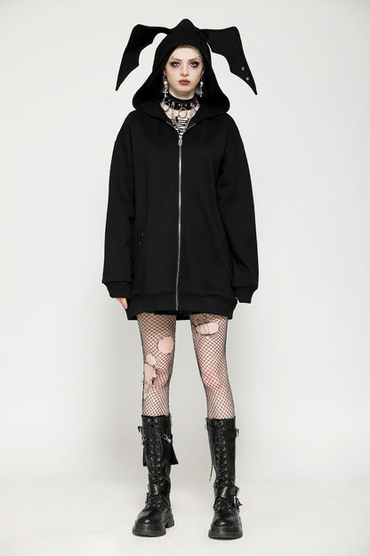 Layla Gothic Bat Hoodie Top by Dark In Love