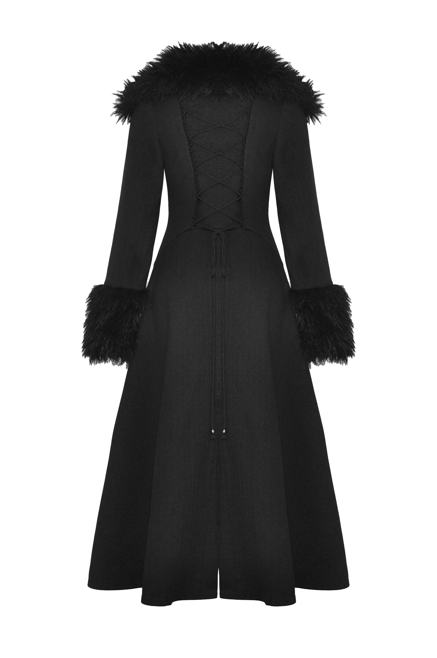 My Shadow Faux Fur Trim Gothic Coat by Dark In Love