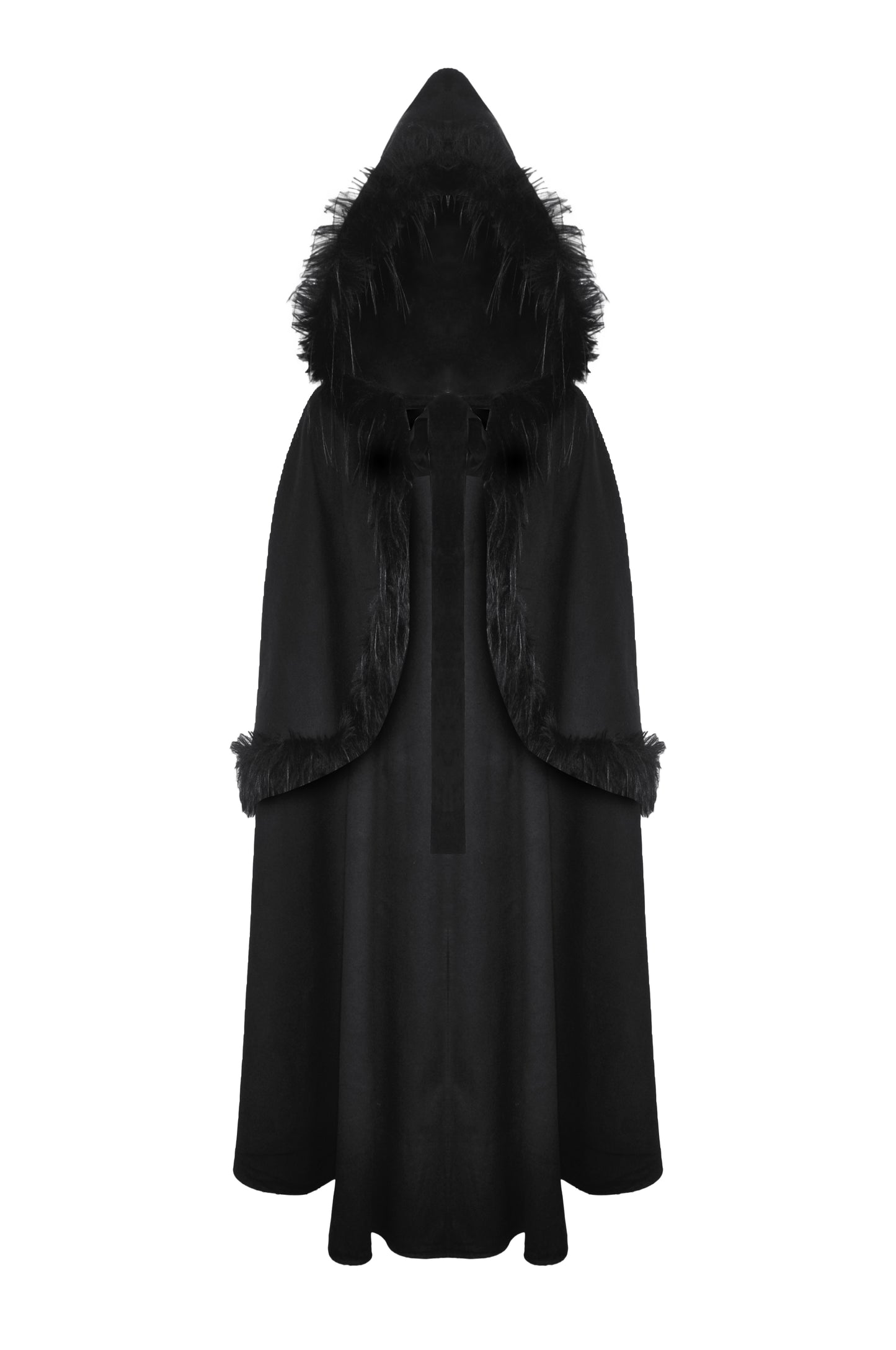 Grieving Gothic Faux Fur Hooded Cloak by Dark In Love