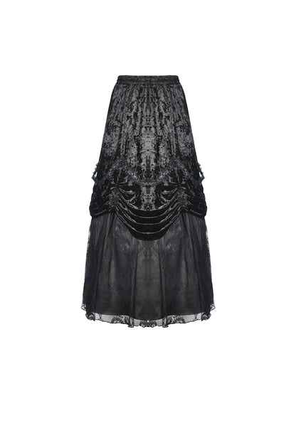 Mara Gothic Velvet Skirt by Dark In Love
