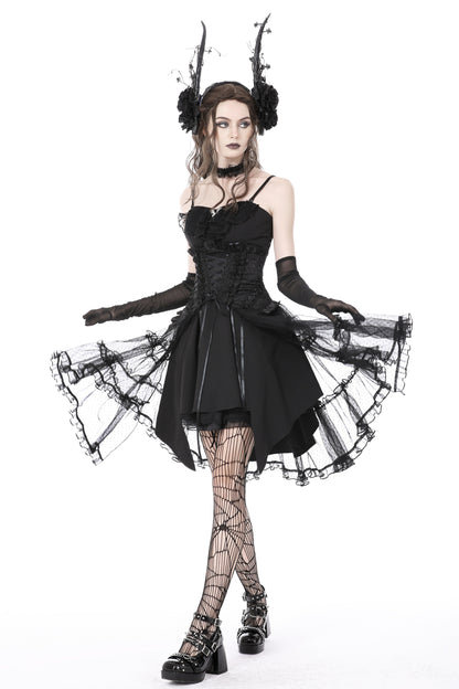 Corvina Gothic Corset Mesh Skirt by Dark In Love