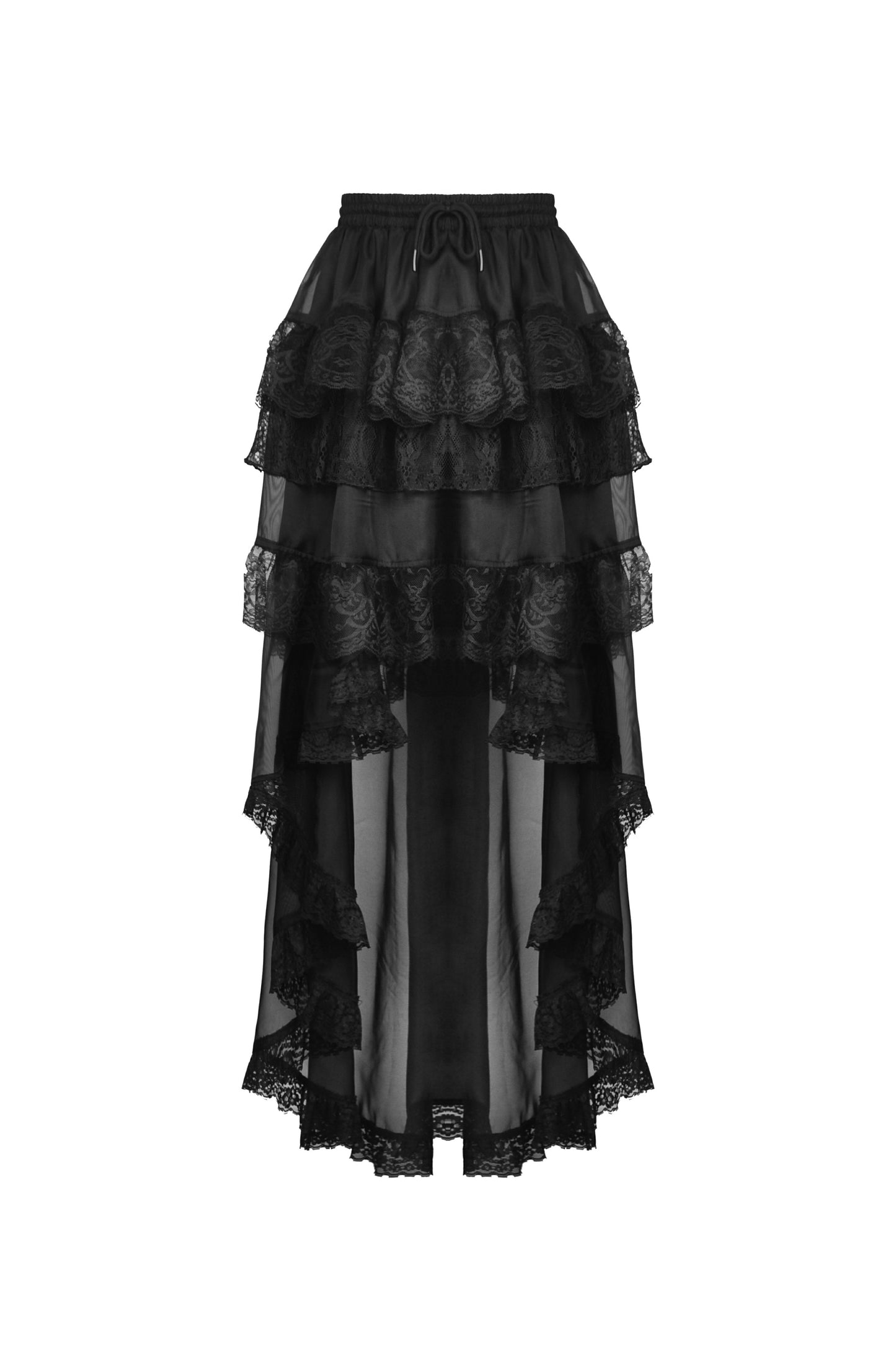 Gothic Tea Time High Low Chiffon Petticoat Skirt by Dark In Love