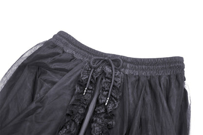 When The Time Comes Gothic Lace Trim Skirt by Dark In Love