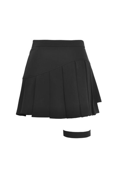 Claire Leg Harness Pleated Skirt by Dark In Love