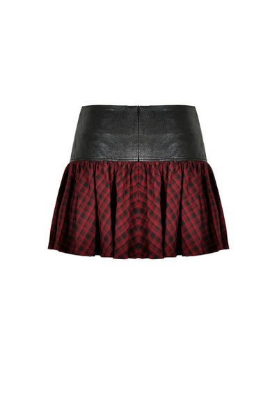 Bobbie Red Plaid Buckle Skirt by Dark In Love