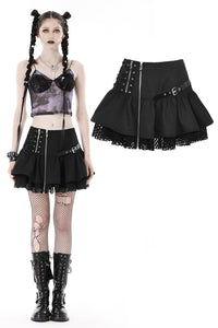 Twisted Smiles Ruffle Skirt by Dark In Love