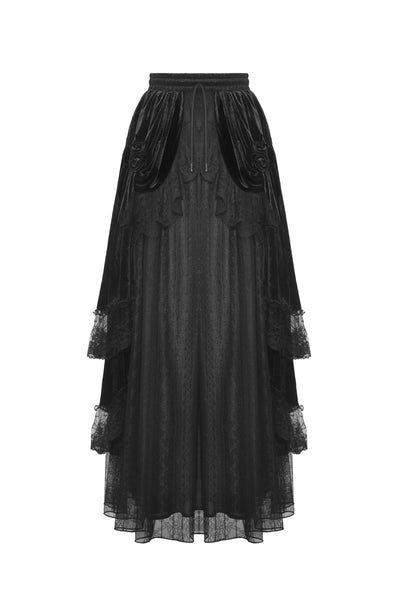 Gothic Dead Rose Velvet Skirt by Dark In Love