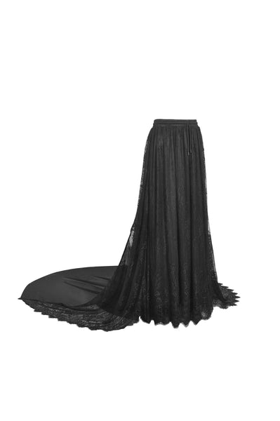 Mary Anne Gothic Frilly Lace Train Skirt by Dark In Love