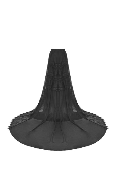 Mary Anne Gothic Frilly Lace Train Skirt by Dark In Love