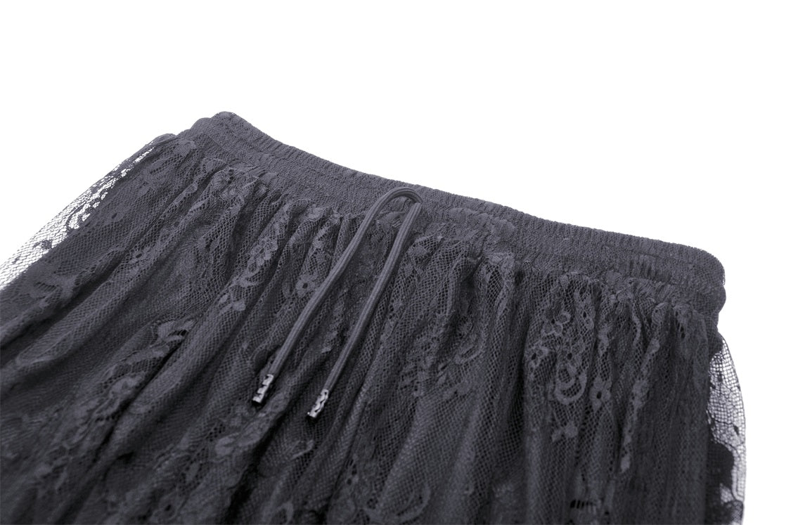 Mary Anne Gothic Frilly Lace Train Skirt by Dark In Love