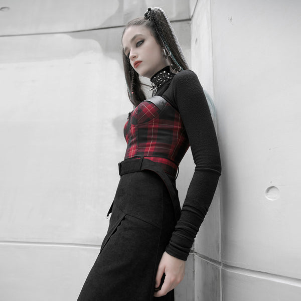 Plaid Panic Crop Top by Punk Rave