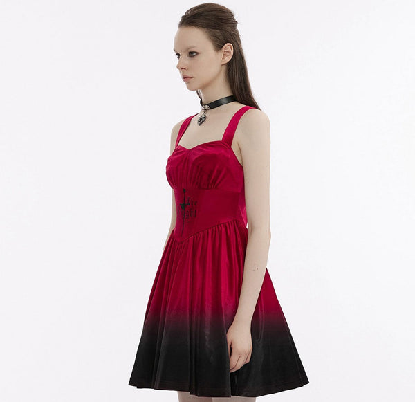 The Knight Gradient Dress - Red Black by Punk Rave