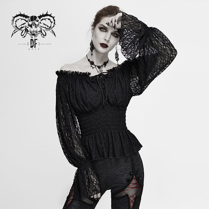 Midnight Breeze Gothic Lace Top by Devil Fashion