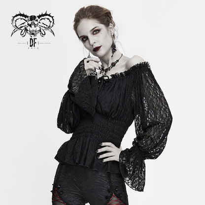 Midnight Breeze Gothic Lace Top by Devil Fashion