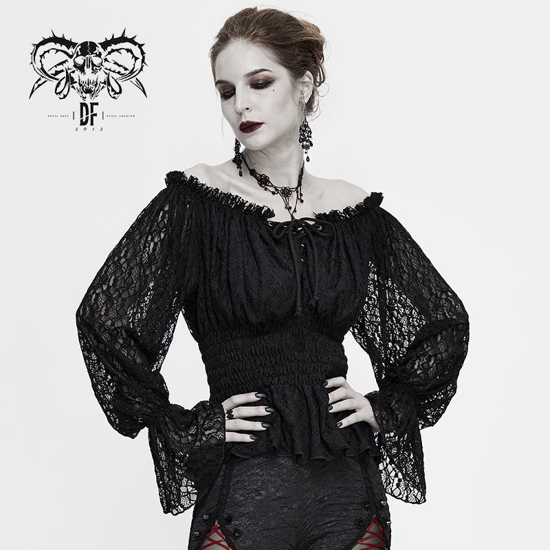 Midnight Breeze Gothic Lace Top by Devil Fashion