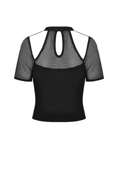 Rock Out Mesh Panel Crop Top by Dark In Love