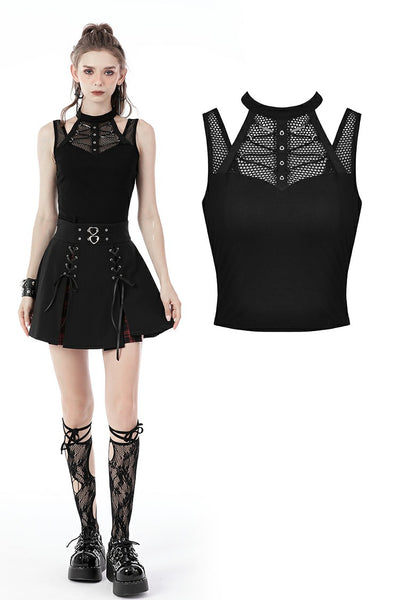 Lucy Fishnet Punk Crop Top by Dark In Love