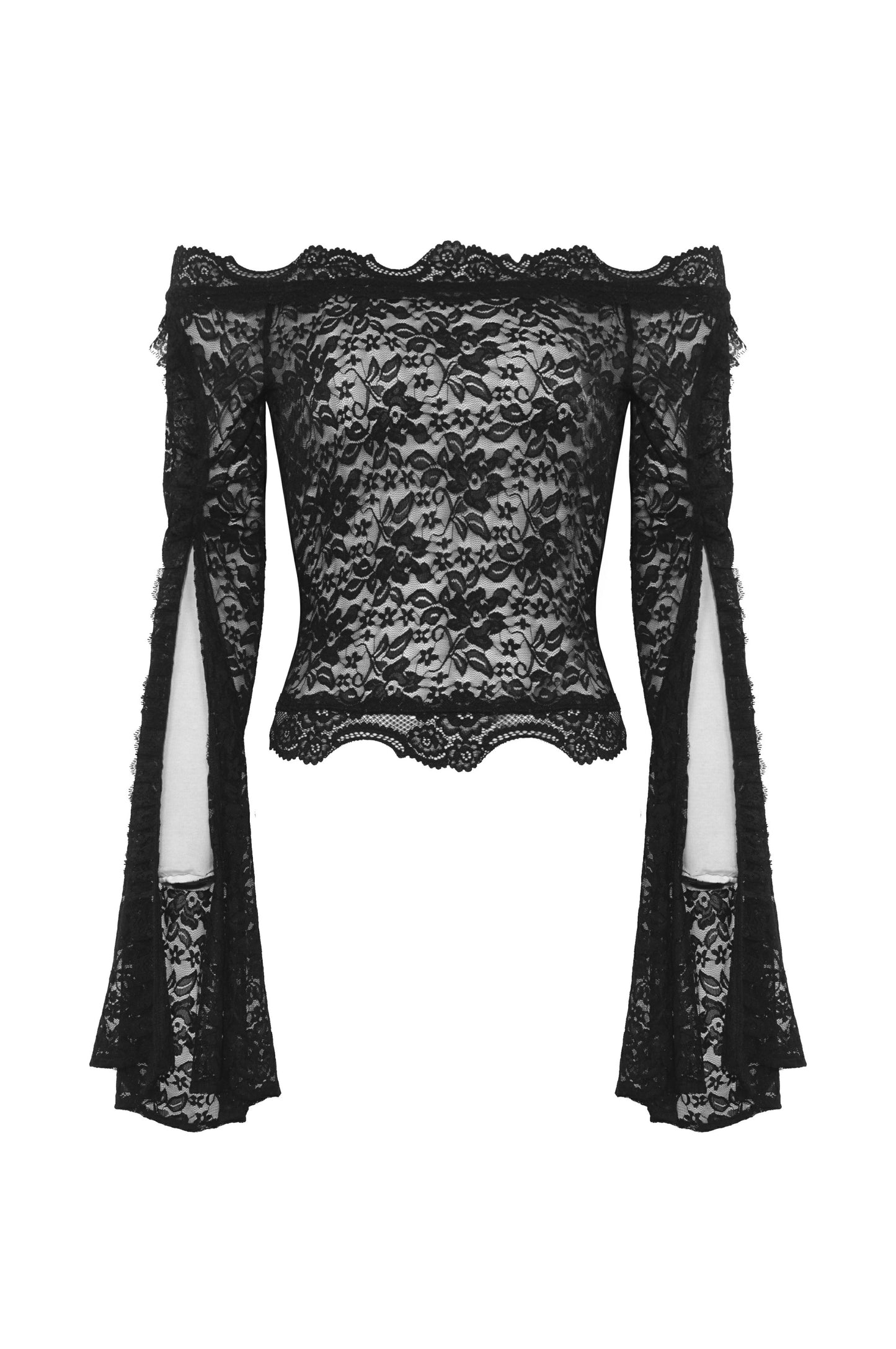 Beat The Devil Off Shoulder Lace Top by Dark In Love
