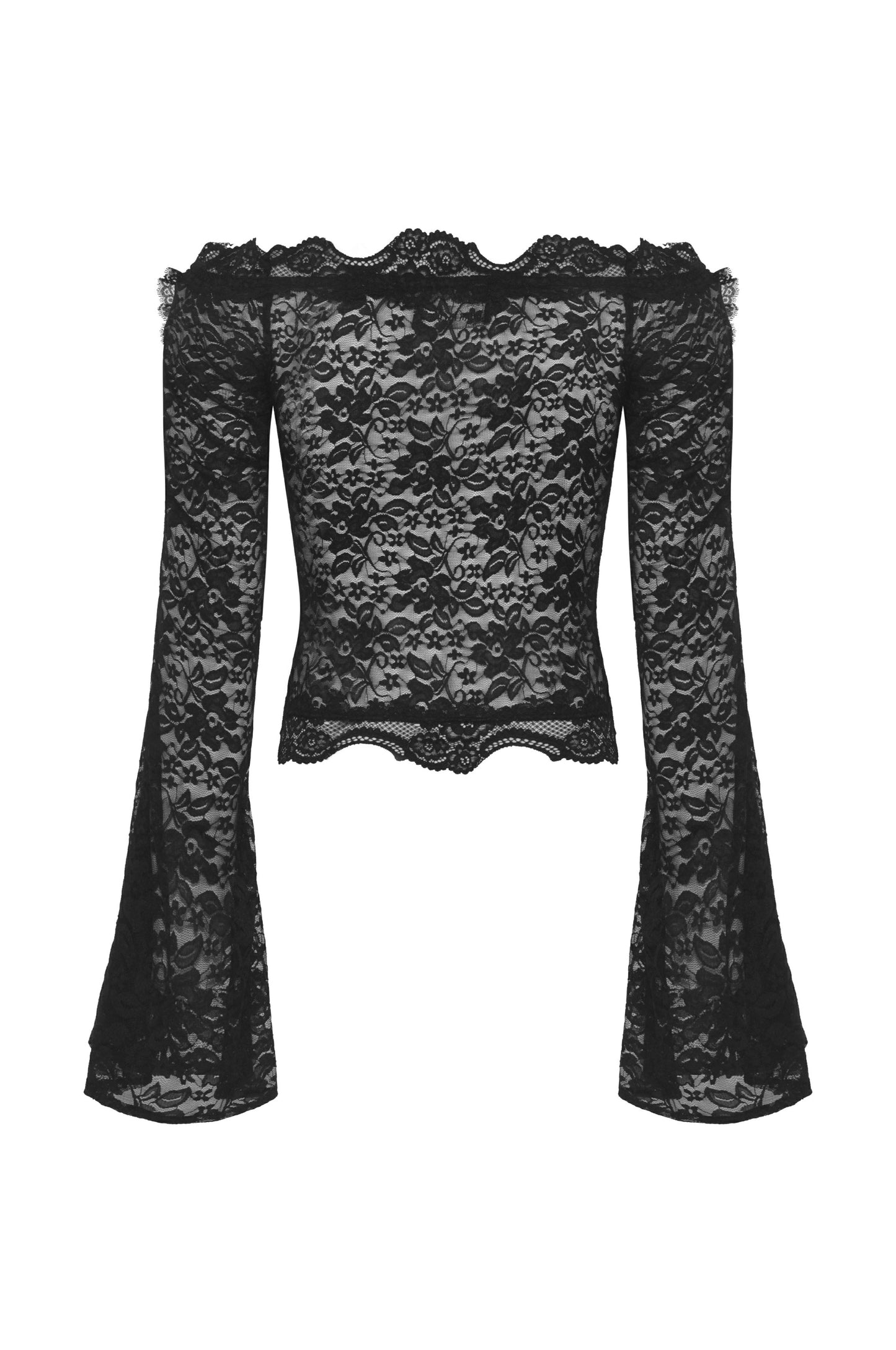 Beat The Devil Off Shoulder Lace Top by Dark In Love
